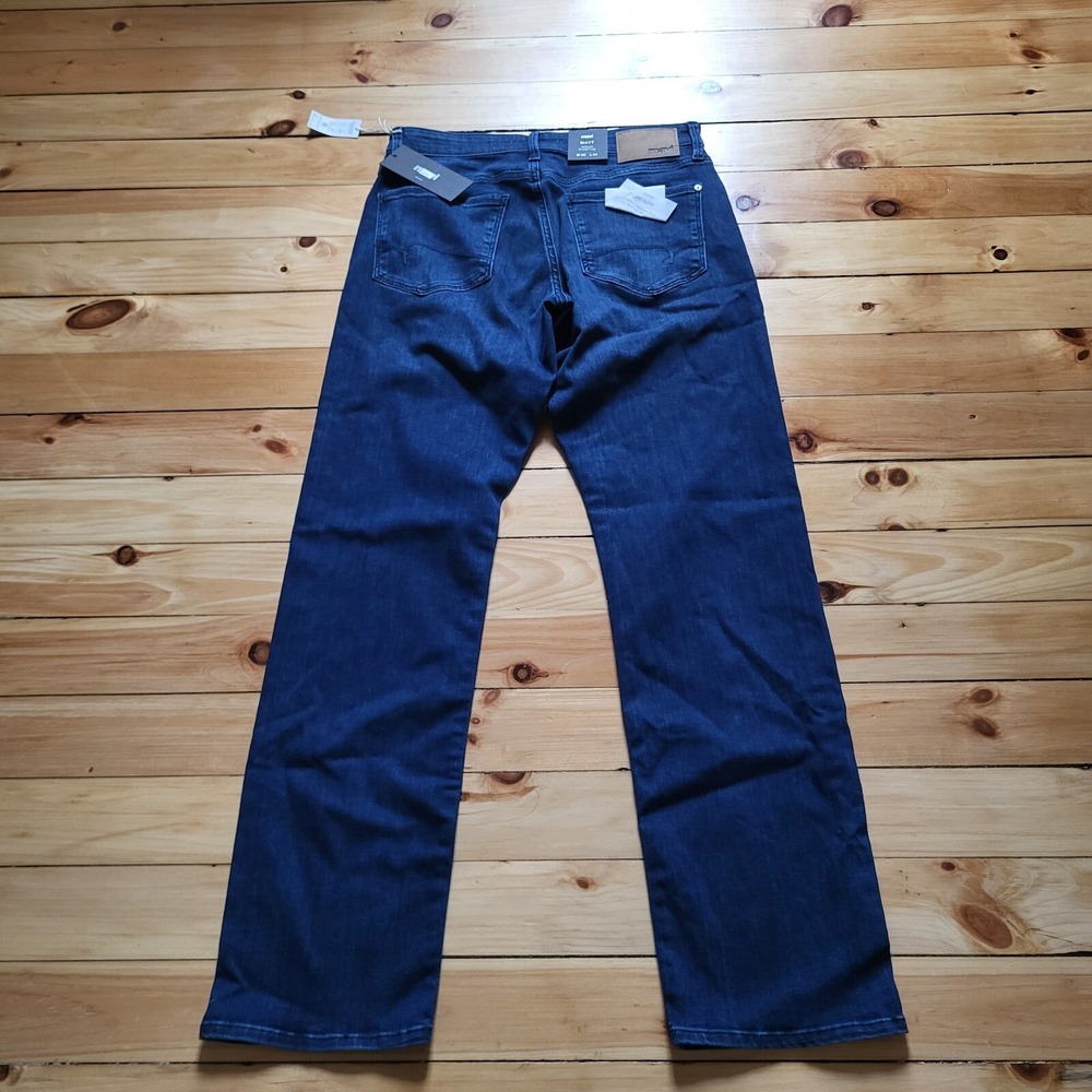 New Mavi Jeans Matt Mens 30/33 Straight Relaxed Blue Dark Wash Denim Stretch - Picture 15 of 16